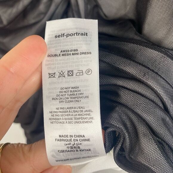 SELF-PORTRAIT DOUBLE MESH MINI DRESS WITH SIDE CUTOUT - Picture 14 of 14